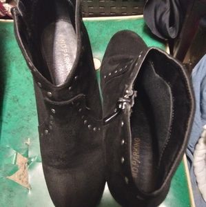 Black suede ankle booties